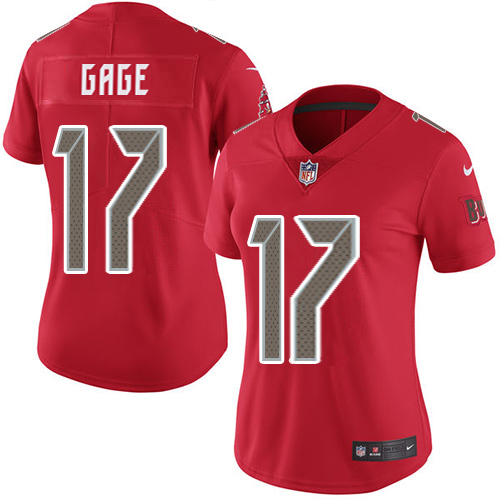 Buccaneers #17 Russell Gage Red Women's Stitched Limited Rush Jersey