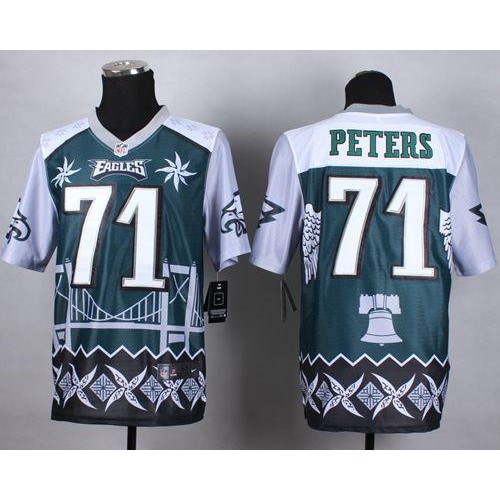 Philadelphia Eagles #71 Jason Peters Midnight Green Men's Stitched Elite Noble Fashion Jersey Men's