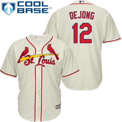 St.Louis Cardinals #12 Paul DeJong Cream New Cool Base Stitched Jersey Men's