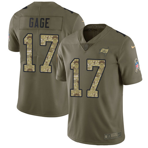 Buccaneers #17 Russell Gage Olive/Camo Men's Stitched Limited 2017 Salute To Service Jersey