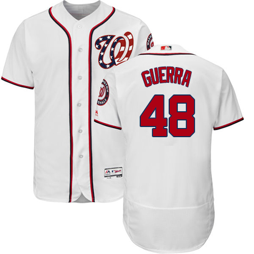 Washington Nationals #48 Javy Guerra White Flexbase Authentic Collection Stitched Jersey Men's