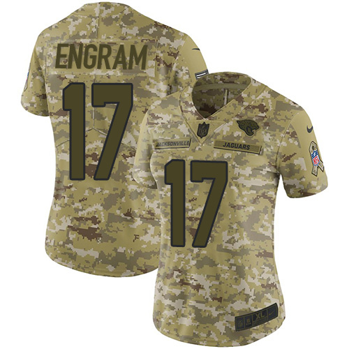 Jaguars #17 Evan Engram Camo Women's Stitched Limited 2018 Salute To Service Jersey