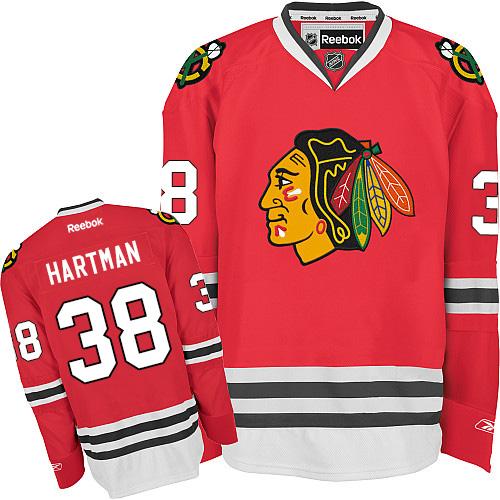 Chicago Blackhawks #38 Ryan Hartman Red Home Stitched Youth Jersey Youth