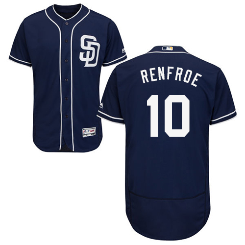 San Diego Padres #10 Hunter Renfroe Navy Blue Flexbase Authentic Collection Stitched Jersey Men's