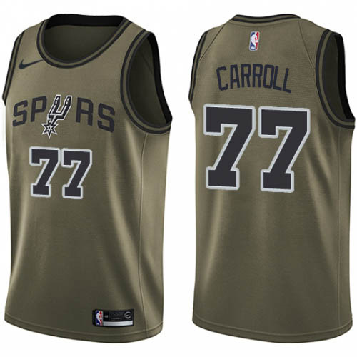 San Antonio Spurs #77 DeMarre Carroll Green Swingman Salute to Service Jersey Mens