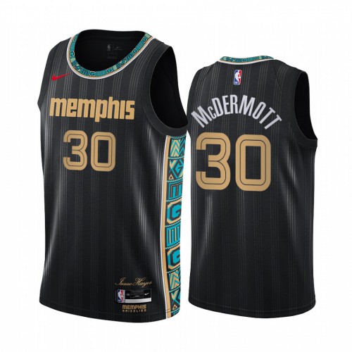 Memphis Grizzlies #30 Sean Mcdermott Black Swingman 2020-21 City Edition Jersey Mens