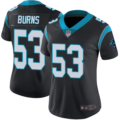 Panthers #53 Brian Burns Black Team Color Women's Stitched Vapor Untouchable Limited Jersey