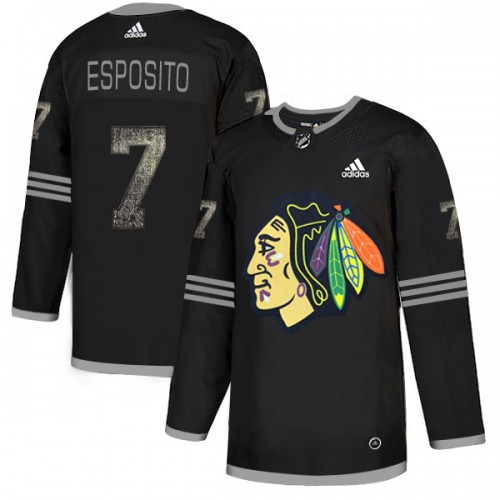 Adidas Chicago Blackhawks #7 Tony Esposito Black Authentic Classic Stitched Jersey Men's