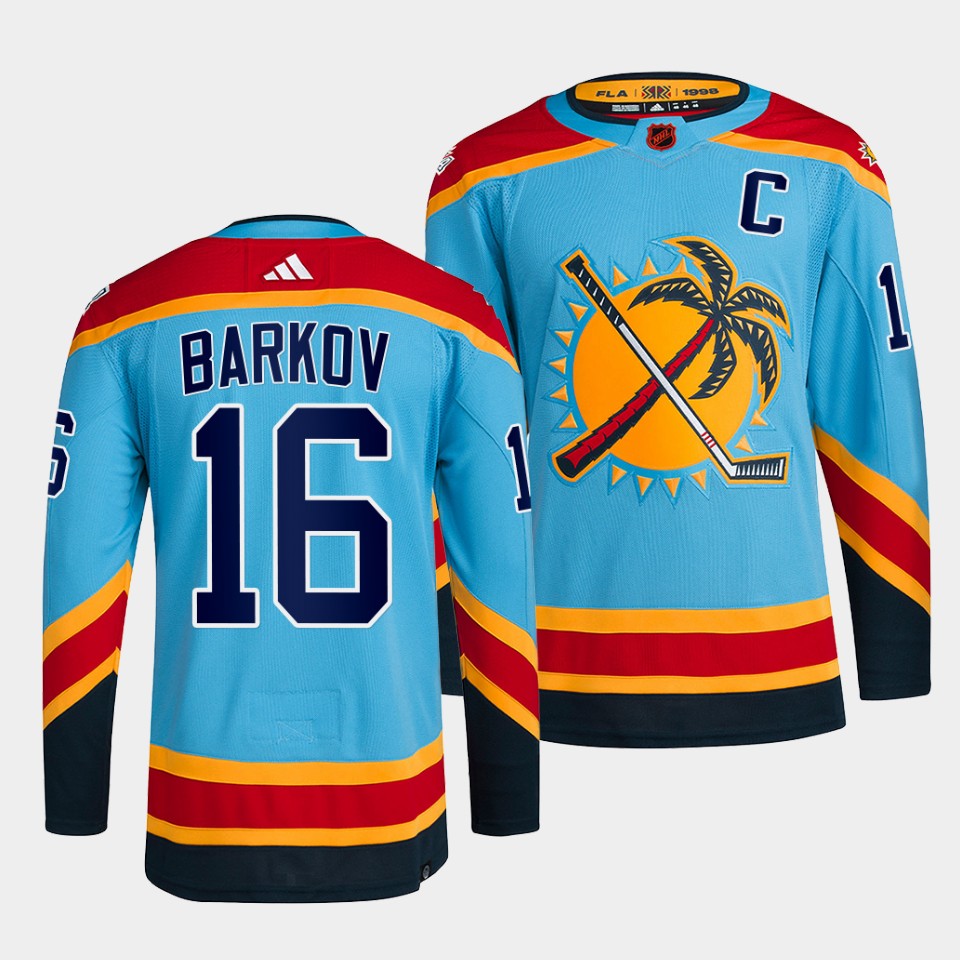 Florida Panthers #16 Aleksander Barkov Men's Adidas Reverse Retro 2.0 Authentic Player Jersey - Blue