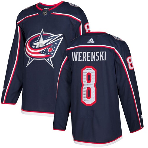 Adidas Columbus Blue Jackets #8 Zach Werenski Navy Blue Home Authentic Stitched Youth Jersey Youth