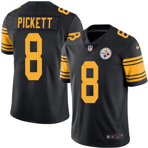 Steelers #8 Kenny Pickett Black Youth Stitched Limited Rush Jersey