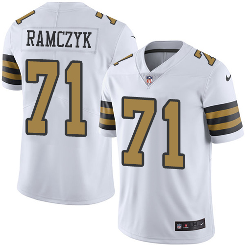 New Orleans Saints #71 Ryan Ramczyk White Men's Stitched Limited Rush Jersey Men's