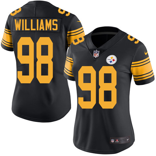 Pittsburgh Steelers #98 Vince Williams Black Women's Stitched Limited Rush Jersey Womens