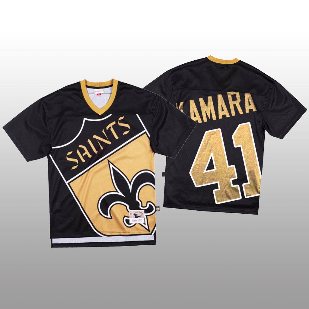New Orleans Saints #41 Alvin Kamara Black Men's Mitchell & Nell Big Face Fashion Limited Jersey