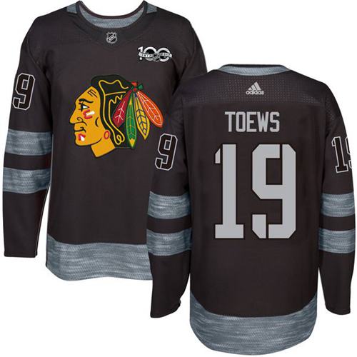 Adidas Chicago Blackhawks #19 Jonathan Toews Black 1917-2017 100th Anniversary Stitched Jersey Men's