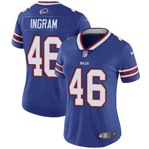 Bills #46 Ja'Marcus Ingram Royal Blue Team Color Women's Stitched Vapor Untouchable Limited Jersey