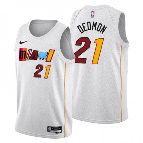 Miami Heat #21 Dewayne Dedmon Mens 2022-23 City Edition Jersey - Cherry Blossom White Mens