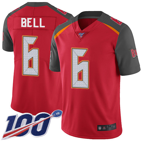 Tampa Bay Buccaneers #6 Le'Veon Bell Red Team Color Men's Stitched 100th Season Vapor Untouchable Limited Jersey Men's