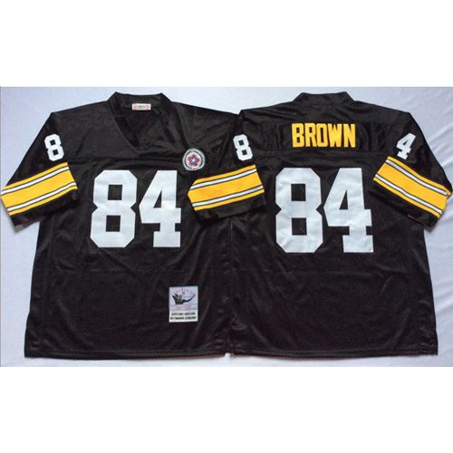 Mitchell And Ness Pittsburgh Steelers #84 Antonio Brown Black Throwback Stitched Jersey Men's