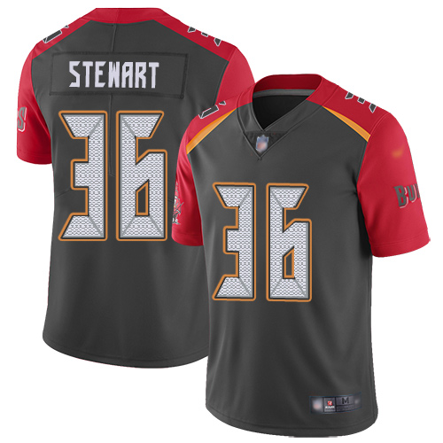 Tampa Bay Buccaneers #36 M.J. Stewart Gray Men's Stitched Limited Inverted Legend Jersey Men's