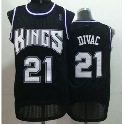 Sacramento Kings #21 Vlade Divac Black Throwback Stitched Jersey Mens