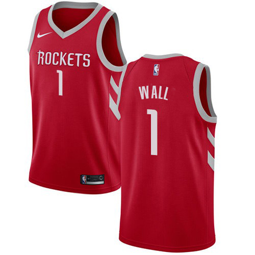 Houston Rockets #1 John Wall Red Swingman Icon Edition Jersey Mens