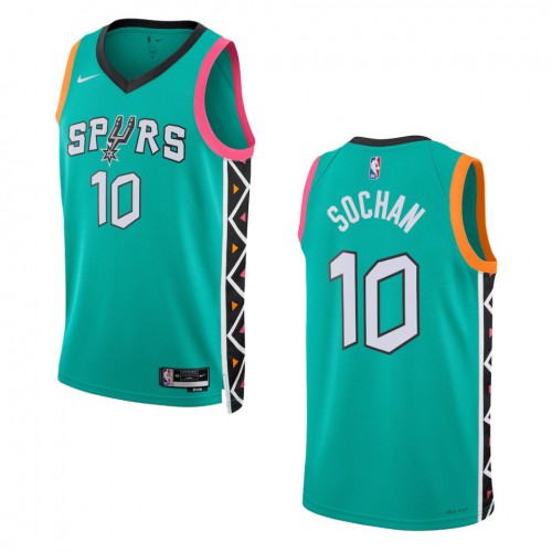 San Antonio San Antonio Spurs #10 Jeremy Sochan Unisex Green 2022-23 Swingman Jersey - City Edition Mens