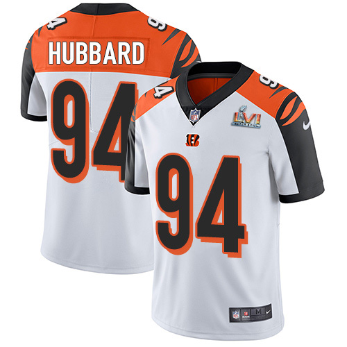 Bengals #94 Sam Hubbard White Super Bowl LVI Patch Youth Stitched Vapor Untouchable Limited Jersey