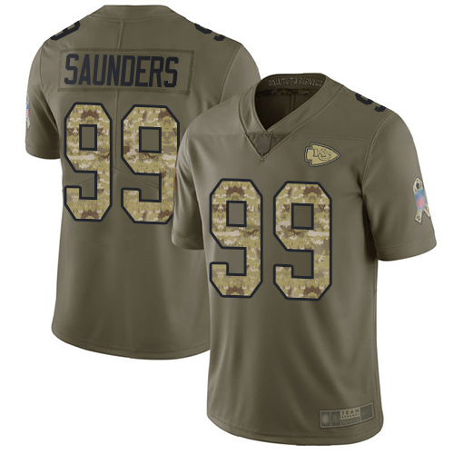 Kansas City Chiefs #99 Khalen Saunders Olive/Camo Men's Stitched Limited 2017 Salute To Service Jersey Men's