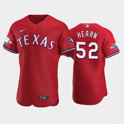 Texas Texas Rangers #52 Taylor Hearn Authentic 50th Anniversary Men's Alternate Jersey - Red Men's