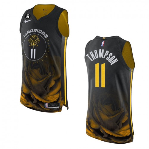 Golden State Golden State Warriors #11 Klay Thompson Black 2022-23 Authentic Jersey - City Edition Mens