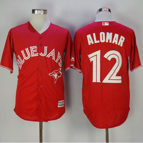 Toronto Blue Jays #12 Roberto Alomar Red New Cool Base Canada Day Stitched Jersey Men's