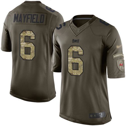 Buccaneers #6 Baker Mayfield Green Youth Stitched Limited 2015 Salute To Service Jersey