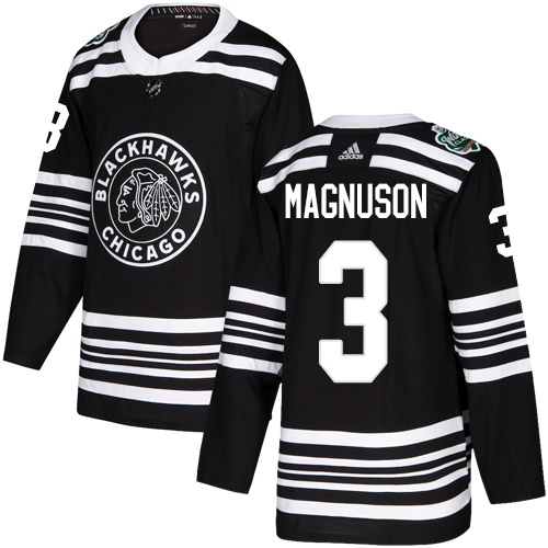 Adidas Chicago Blackhawks #3 Keith Magnuson Black Authentic 2019 Winter Classic Stitched Jersey Men's