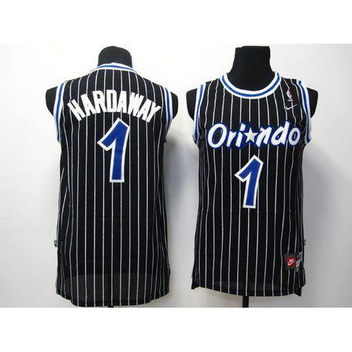 Orlando Magic #1 Penny Hardaway Black Throwback Stitched Jersey Mens