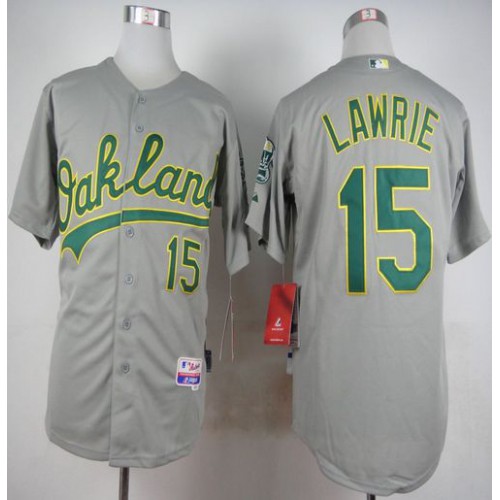 Oakland Athletics #15 Brett Lawrie Grey Cool Base Stitched Jersey Men's