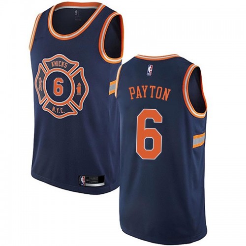 New York Knicks #6 Elfrid Payton Navy Swingman City Edition Jersey Mens