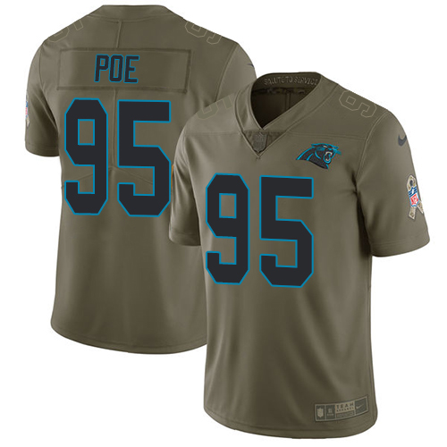 Carolina Panthers #95 Dontari Poe Olive Youth Stitched Limited 2017 Salute to Service Jersey Youth
