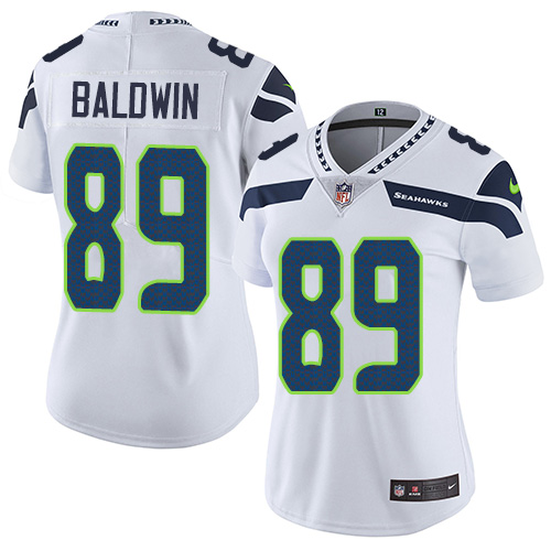 Seattle Seahawks #89 Doug Baldwin White Women's Stitched Vapor Untouchable Limited Jersey Womens