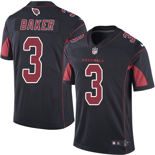 Cardinals #3 Budda Baker Black Men's Stitched Limited Rush Jersey