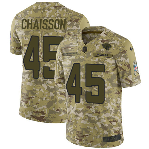 Jacksonville Jaguars #45 K'Lavon Chaisson Camo Youth Stitched Limited 2018 Salute To Service Jersey Youth