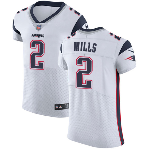 Patriots #2 Jalen Mills White Men's Stitched Vapor Untouchable Elite Jersey