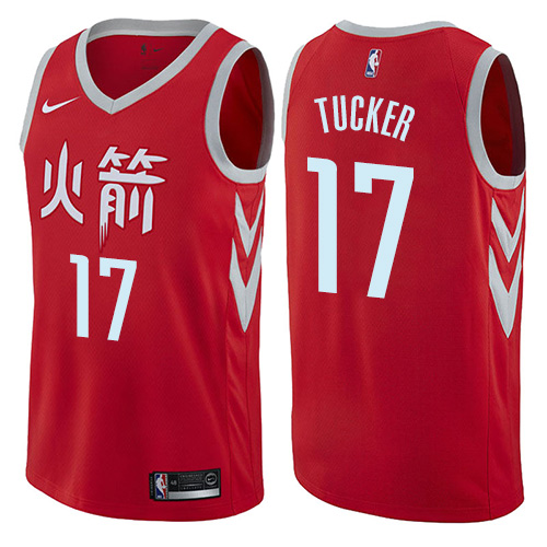 Houston Rockets #17 PJ Tucker Red Swingman City Edition Jersey Mens