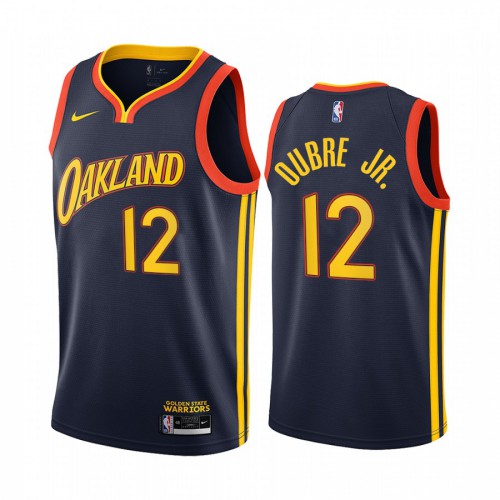 Golden State Warriors #12 Kelly Oubre Jr Navy Youth Swingman 2020-21 City Edition Jersey Youth