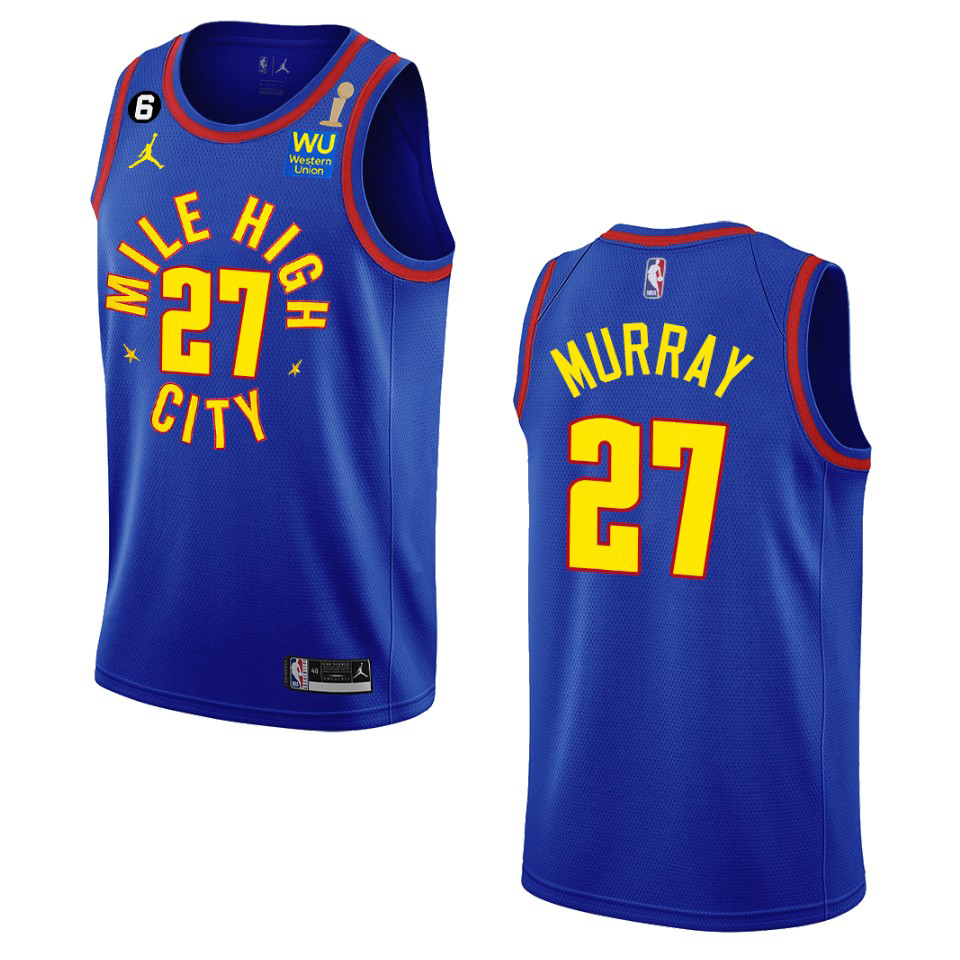 Denver Nuggets #27 Jamal Murray Navy Men's 2023 Finals Champions Statement Edition Jersey