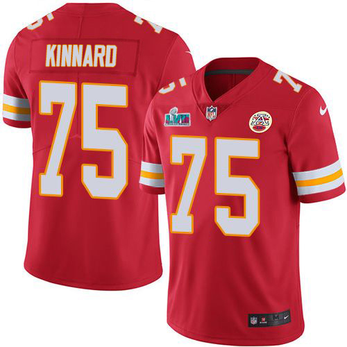 Chiefs #75 Darian Kinnard Red Team Color Super Bowl LVII Patch Youth Stitched Vapor Untouchable Limited Jersey