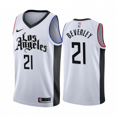 Los Angeles Clippers #21 Patrick Beverley 2019-20 White Los Angeles City Edition Jersey Mens