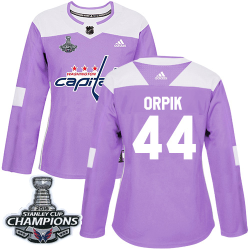 Adidas Washington Capitals #44 Brooks Orpik Purple Authentic Fights Cancer Stanley Cup Final Champions Women's Stitched Jersey Womens
