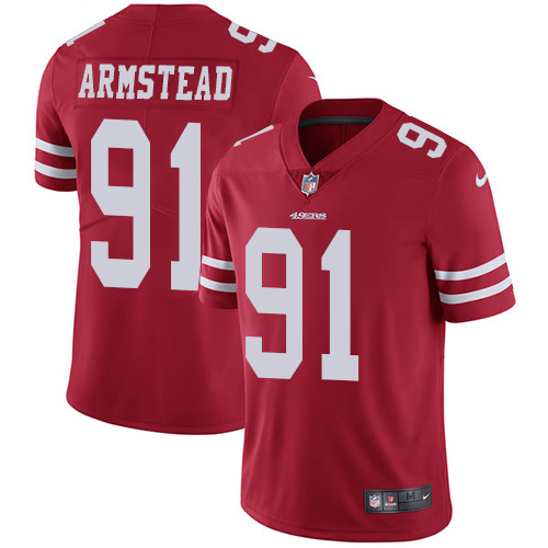 San Francisco 49ers #91 Arik Armstead Red Team Color Men's Stitched Vapor Untouchable Limited Jersey Men's