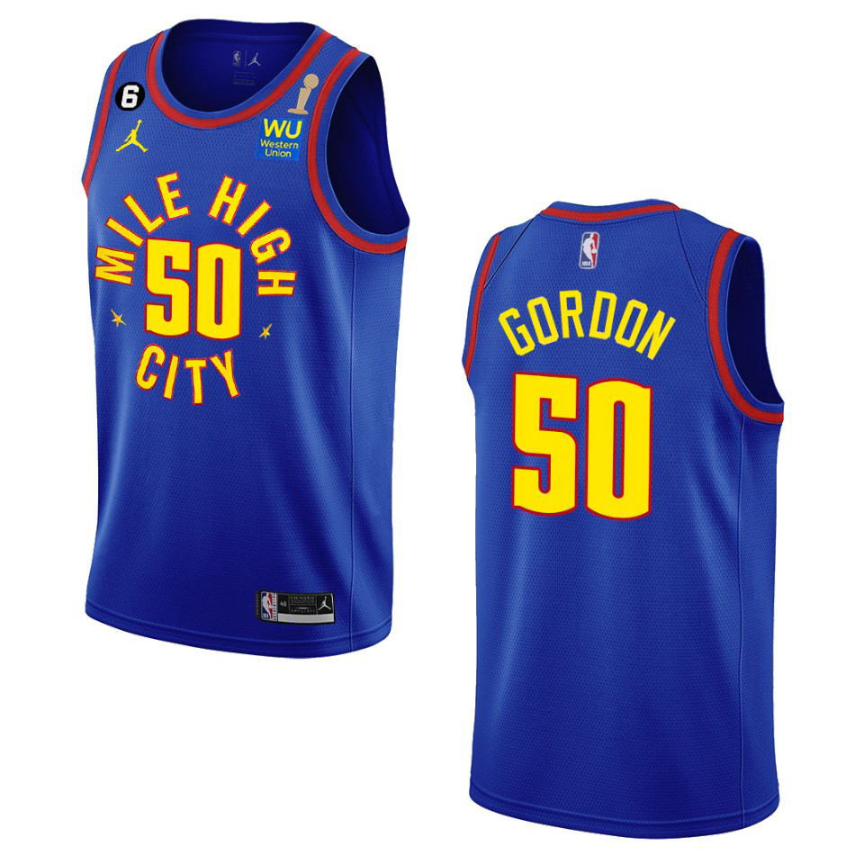 Denver Nuggets #50 Aaron Gordon Navy Men's 2023 Finals Champions Statement Edition Jersey